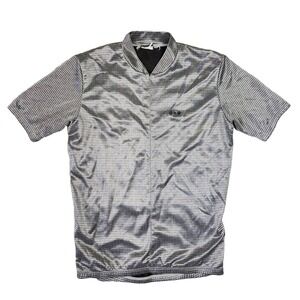 Vtg Louis Garneau Cycling Jersey‎ Mens M Short Sleeve Full Zip Houndstooth Bike